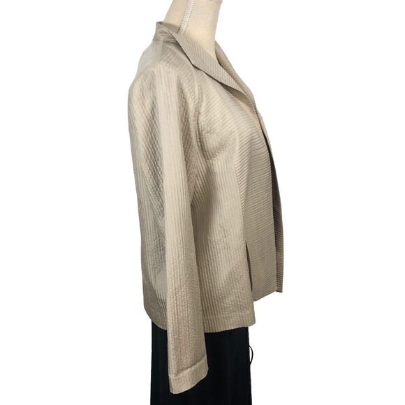 Eileen Fisher Silk Open Front Jacket in Champaign Size Medium - Picture 6 of 13